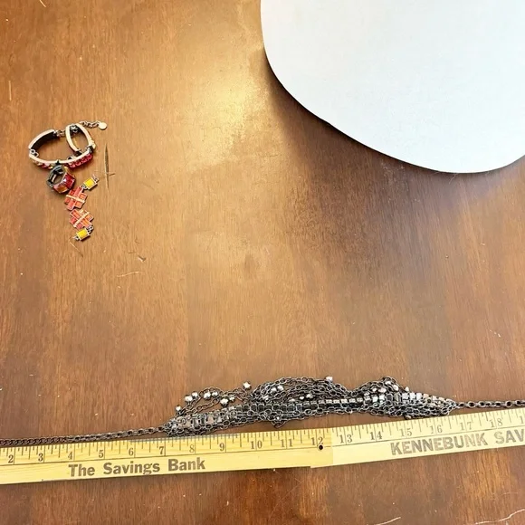 SIMPLY VERA WANG Necklace Earrings & Bracelet 4 Piece Set Gun Metal Gray Tone - Picture 14 of 15